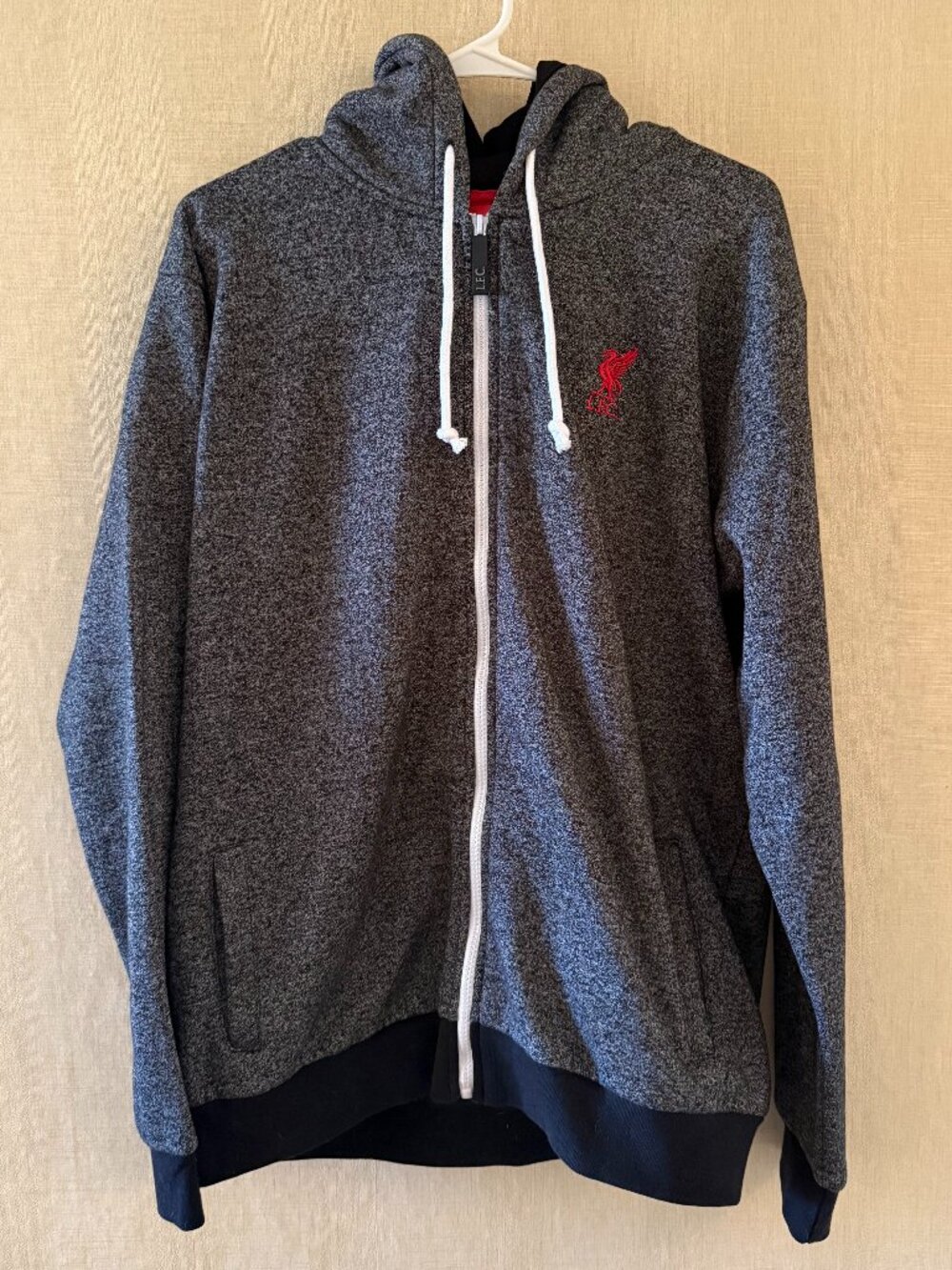 LFC Mens Charcoal Marl Zip Thru Hoody